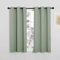 PONY DANCE Sage Green Blackout Curtains for Kids Bedroom Kitchen Eyelet Short Thermal Insulated Curtains & Drapes for Small Windows Soundsproof Privacy Window Treatment, W 34 x L 45, 2 Panels
