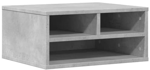 vidaXL Druckerständer, Druckertisch mit Stauraum, Druckerregal für Büro Arbeitszimmer, Druckerhalter Beistelltisch, Betongrau Holzwerkstoff