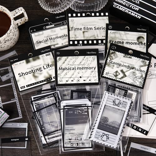 Scrapbook Zubehör Stickers 120 pcs, Bullet Journal Sticker PET Scrapbooking Zubehör Set Scrapbooking Sticker Aufkleber Deko für Journaling,DIY,Handwerk,Laptop