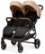 Ickle Bubba Venus Doppelkinderwagen - geeignet von Geburt bis 15 kg (ca. 3 Jahre), leichter, faltbarer Zwillingskinderwagen mit Regenschutz (Biscuit)