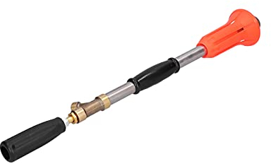 Pulverizador de Alta Presión, Rosca Macho G1/2, Antideslizante de Largo Alcance, Atomizador Agrícola de Mano Ajustable (naranja roja)