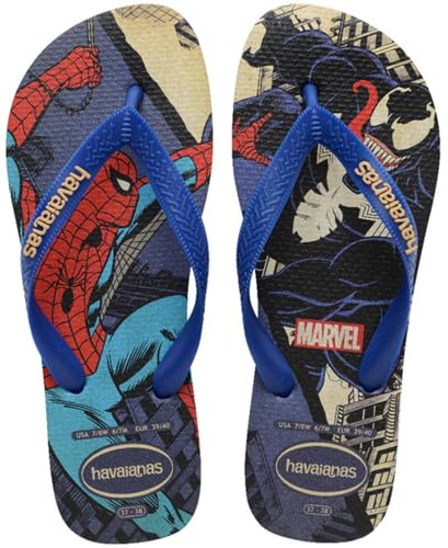 Havaianas - Top Marvel Classics, Comfortable, Lightweight and Durable Flip-Flops, Marvel Superhero Comic Print, Child