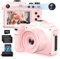 Camcordy Pink 4K Digital Camera, 64MP Compact Vlogging Camera with 18X Zoom, Anti-Shake, 64GB TF Card, 2 Batteries, Dual Charger