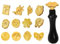Wachs Siegel Stempel Set, Kupfer Wachs Siegel Stempel Kit, 12 Stück Siegellack Stempel Kopf mit 1 Abnehmbarer Holzgriff, Retro Klassische Siegelwachsstempel, Wachssiegel Stempel Köpfe für Einladungen