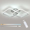 Goeco LED Deckenleuchte Dimmbar mit Fernbedienung, 50W 69cm Silber Deckenlamape Geometrisch 3000K-6500K, Einstellbarer Helligkeit, Modern Lampe Deckenbeleuchtung für Wohnzimmer, Schlafzimmer