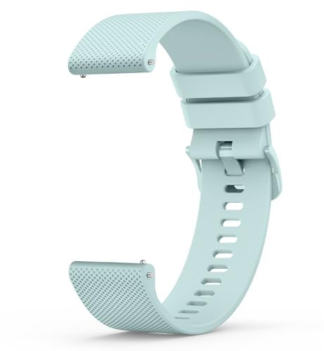 Bracelet Compatible avec Garmin Forerunner 245/Vivoactive 3/645, Venu/Venu SQ/2 Plus, Vivomove HR - 20mm en Silicone de Rechange pour Smart Watch (Turquoise)