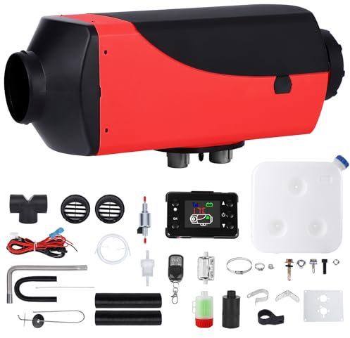 Calentador diésel de 2KW, calentador diésel portátil de 12 V con silenciador, control remoto, pantalla LCD, tanque de combustible, calentador de aire diésel para automóvil, remolque, casa rodante, a