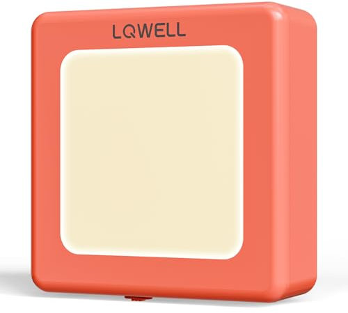 LQWELL® Veilleuse Pliable avec Capteur Crépusculaire, Veilleuse Luminosité Réglable, Lumière de Prise Automatique, Lumière d'Orientation Blanc Chaud pour Chambre d'Enfants Couloir (Rose, 1 Pièce)