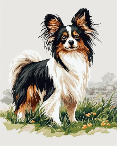 AYAOYANGGO 9CT Diy Bead Embroidery Set Papillon-Perlen Zum Sticken,Cartoon-Hund,Diy-Perlenstickerei-Set Für Erwachsene,Nadelspitze,Gobelin-Set,Perlenstickerei,Handarbeitsset 60x80cm