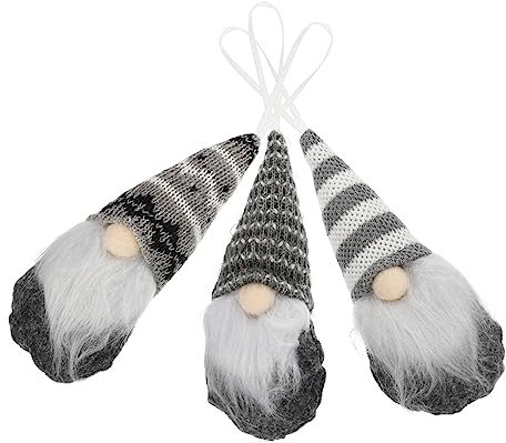 Alipis 3 Stücke Weihnachtspuppe weihnachtsdeko Cute Christmas Decor weihnachtsfigur Mini-Weihnachten Vorhang Lichterketten Fee Weihnachtsbaum anhänger Festival-Puppenanhänger Stoff Grey