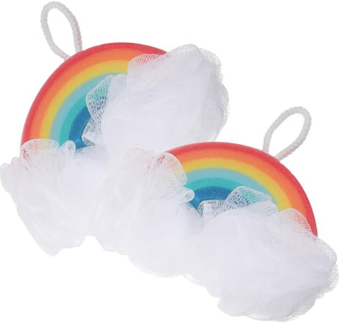VICASKY 2stücke Regenbogen-badeschwämme Für Junge Mädchen Sanfter Körperpeeling-schwamm Für Zarte Haut Und Tägliche Anwendung Fördert Gesunde Hautpflege