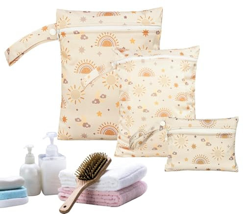 Bolsa impermeable para traje de baño – Kit de aseo – 3 – Bolsas de viaje impermeables, organizador de pañales para vacaciones, camping, piscina, senderismo