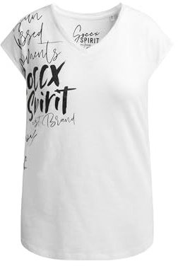 SOCCX Damen Ärmelloses Shirt mit V-Ausschnitt und Prints