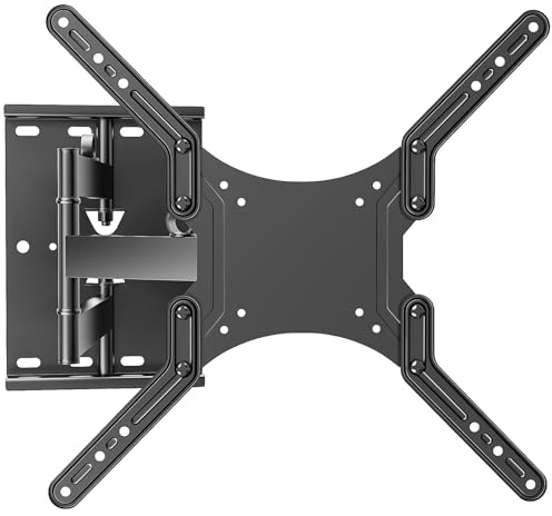 Livotica Black TV Wall Bracket for 23-55 Inch TVs | Swivels Tilts TV Wall Mount, 45kg Capacity, VESA 400x400, Easy Install
