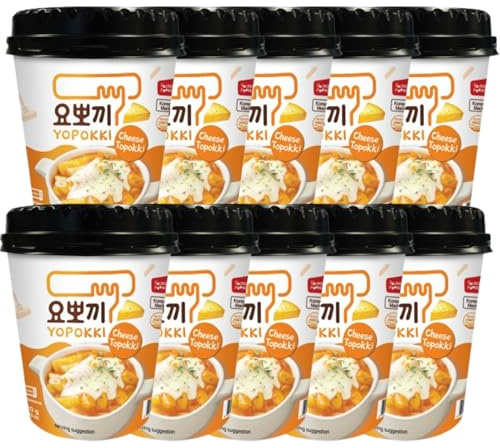 EasyCookAsia Tteokbokki Cup 2er3er,10er Set – Koreanischer Reiskuchen im Becher | Süß & Scharf, Jjajang, Carbonara oder Cheese | Ready-to-Eat K-Streetfood für Zuhause (10er, Käse)