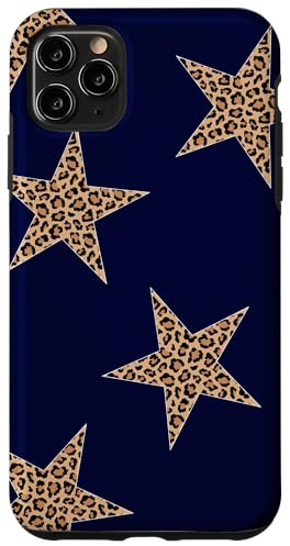 Leopard Star Navy Blue Cheetah Girl Y2K Dark Star Simple Case for iPhone 11 Pro Max