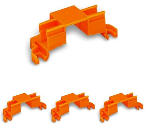 WAGO Befestigungsadapter 243-112 | 4 Steckplätze für 4- & 8-Leiter-Klemmen (Serie 243), 10 Stück, Schraubbefestigung für MICRO Verbindungsdosen-Klemmen, geeignet zur Montage auf Tragschiene 35, orange