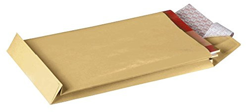 Faltentaschen B4, ohne Fenster, mit 20 mm-Falte und Stehboden, 130 g/qm, braun, 10 Stück