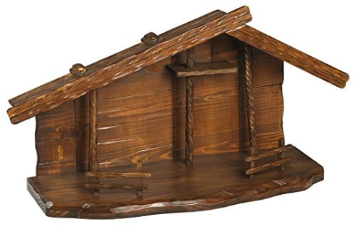 Dekodepot Krippe handgeschnitzt zum selbstbestücken (ca. 72 x 28 x 34 cm)