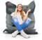 Roomox XXL Sitzsack Original - Gigantischer Sitzsack für drinnen und draußen 160 x 120 x 30 cm Massiver Sitzsack Bodenkissen aus Wasserresistentem Polyester