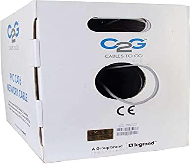 C2G 43406 Cat6 Bulk Cable- Unshielded Ethernet Network Cable with Stranded Conductors, In-Wall CMR-Rated, TAA Compliant, Gray (1000 Feet, 304.8 Meters)