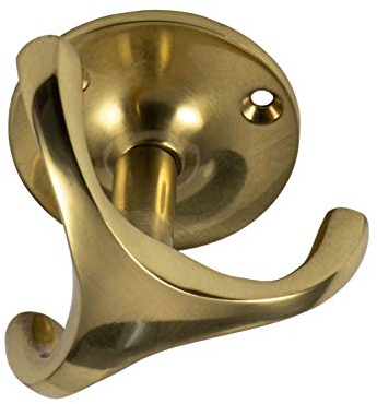 Gedotec Dreifachhaken Deckenhaken drehbar Unterbau-Haken - PANTOS | Kleiderhaken Messing poliert | Rosette: Ø 50 mm | Drehhaken Höhe 38 mm für Decken-Montage | 1 Stück - Mantelhaken zum Schrauben