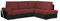 mb-moebel kleine Ecksofa Sofa Eckcouch Couch mit Schlaffunktion und Zwei Bettkasten Ottomane L-Form Wohnlandschaft Bruno II (Rot + Schwarz, Ecksofa Rechts)
