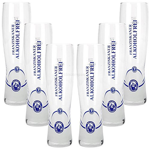 Franziskaner Alkoholfrei Glas Bierglas Biergläser Set - 6x Gläser 0,5l geeicht