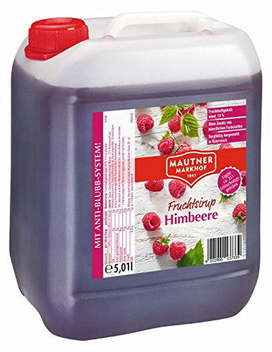 Mautner Markhof Himbeer Sirup – 5 L Gastro-Flasche – fruchtiger Mix-Sirup für Bars & Gastronomie