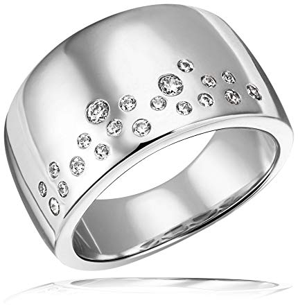 Goldmaid Damen-Ring zum Jahrestag Sternenhimmel 925 Sterlingsilber mit Boden 20 Zirkonia weiß