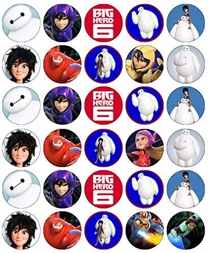 30 Big Hero 6 Cupcake Toppers Edible Wafer Paper Fairy Cake Toppers Birthday Cakes