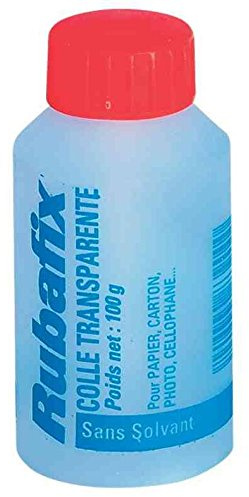 RUBAFIX Lot de 3 Flacons de colle transparente 100g avec pinceau incorporé