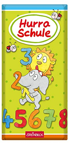 STEINBECK Einschulung Geschenk 100g Vollmilch Schokolade Schulstart Erstklässler Tafel Schultüte Zuckertüte Befüllung ABC Schulkind Tiere