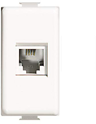 oniroview Phone Socket RJ11 Compatible Matix Btcino model AM5958/11N Crimp connection without tools, white color