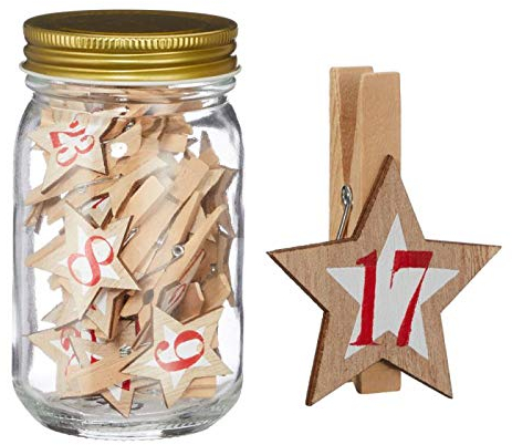 Wäscheklammern mit Zahlen für Adventskalender - Adventskalenderzahlen, Adventsdeko