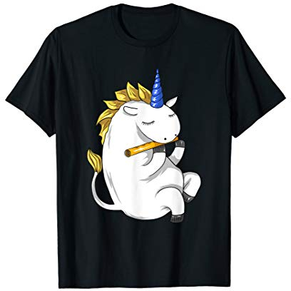 Lustiges Einhorn Querflöte Flöte Shirt Querflöte Geschenk T-Shirt
