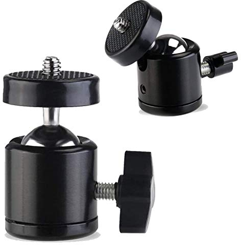 Universal 1/4 Swivel Mini Ball Head Screw Tripod Mount（2 Pack）, EszkozTA360 Degree Rotating Mount Base Adapter for DSLR Cameras HTC Vive Tripods Monopods Camcorder Light Stand…