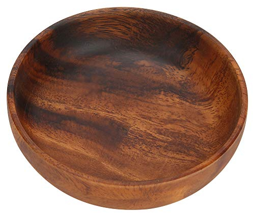 Oumefar Natürliche Holzschale Runde Essen Serviergeschirr Salat Suppenschüssel Nudeln Reisplatte Mahlzeit Obst Gemüse Schale für Home Restaurant Coffee Shop Verwendung(12 * 3 5cm)