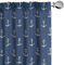ABAKUHAUS Anker Vorhänge, Gardinen, Nordic Winter-Hipster, Fensterbehandlungen für Wohnzimmer Schlafzimmer Dekor, 2 Stück 75 cm b x 245 cm h, Blau