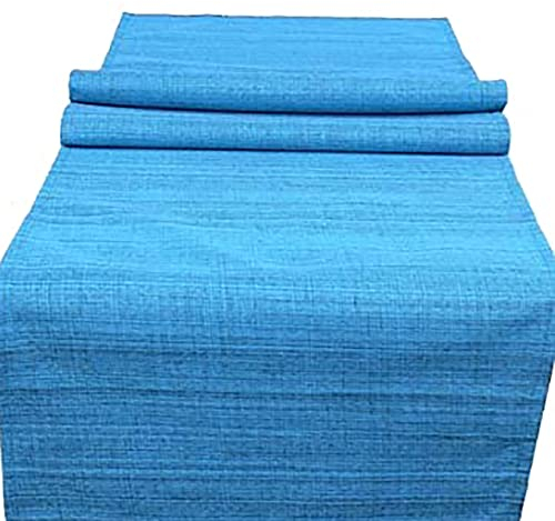 KAMACA Outdoor Tischläufer Gartentischdecke Garden - die perfekte Textile Decke für drinnen und draußen fleckabweisend witterungsbeständig knitterfrei (türkis - meliert, Tischläufer 40x140 cm)