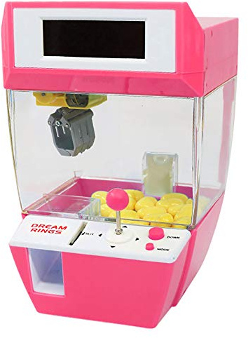 DingLong Home Mini Machine à Pince, Candy Grabber, Machine à Pince, Jeu de Griffe, Machine Attrape à Bonbons, Effets Réveil. (Rose)