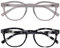 OPULIZE Blu-Brille Blaulichtfilter 2er Pack Cool Rund Rahmen Federscharniere Verbessern Den Schlaf Computerbrille Gaming Entspiegelt Eis Schwarz Herren Damen BB5-CW +0.00