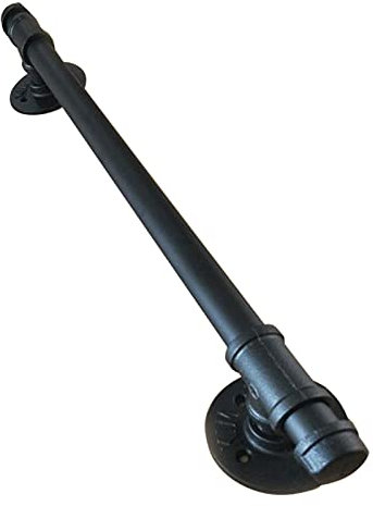RTY-BY Outdoor Grab Bar/Rail, Black. Staircase Handrail Banister Rail Support Kit, Tube Hand Rails for Indoor Outdoor Loft Ladder Garden Steps, Wall Balustrade Foot Rail Support (Size : 12ft/360cm)