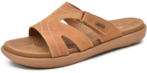 KuaiLu Ciabatte Donna Ortopediche Moda Leggere Comode Supporto Arco Plantare Doccia Sandali Estive Spiaggia Piscina Aperte Mare Pantofole Antiscivolo Gomma Suole Scarpe Khaki 41