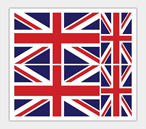 4 adesivi in vinile, motivo bandiera britannica Union Jack, per paraurti dell’auto, specchi, iPad, furgone, laptop