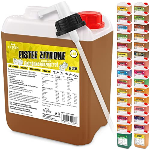 C.P. Sports sirop pour boissons GLACE-CITRON 5 litres + distributeur à pompe