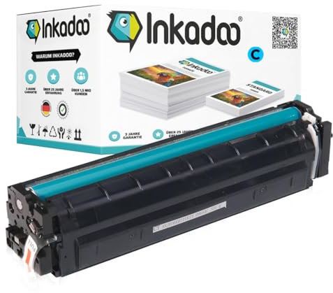Inkadoo Toner f r HP CF531A / 205A Cyan Kompatibel Color Laserjet Pro M 154 nw Color Laserjet Pro MFP M 180 n Color Laser Tonerkartusche, Tonerpatronen, Drucker Toner