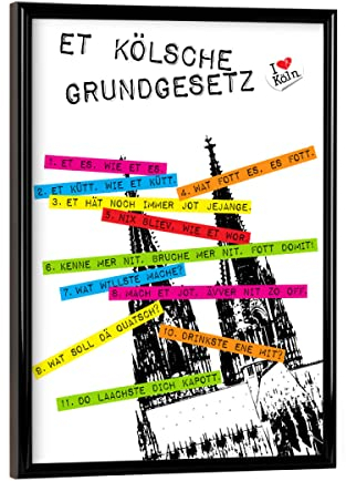artboxONE Poster mit schwarzem Rahmen 18x13 cm Köln Städte/Köln KÖLSCHE GRUNDGESETZ - Bild kölsch kölsch