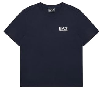 EA7 Emporio Armani 7B000020 T-Shirt mit kurzen Ärmeln für Kinder und Jugendliche Core Identity Boy, 7B000020, blau, 14 Jahre