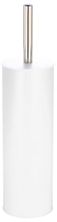 Blue Canyon Natura Toilet Brush & Holder for Bathroom, Flexible Toilet Bowl, Stainless Steel Brush Head for Deep Cleaning, Compact Size, Elegant Design with Holder–White